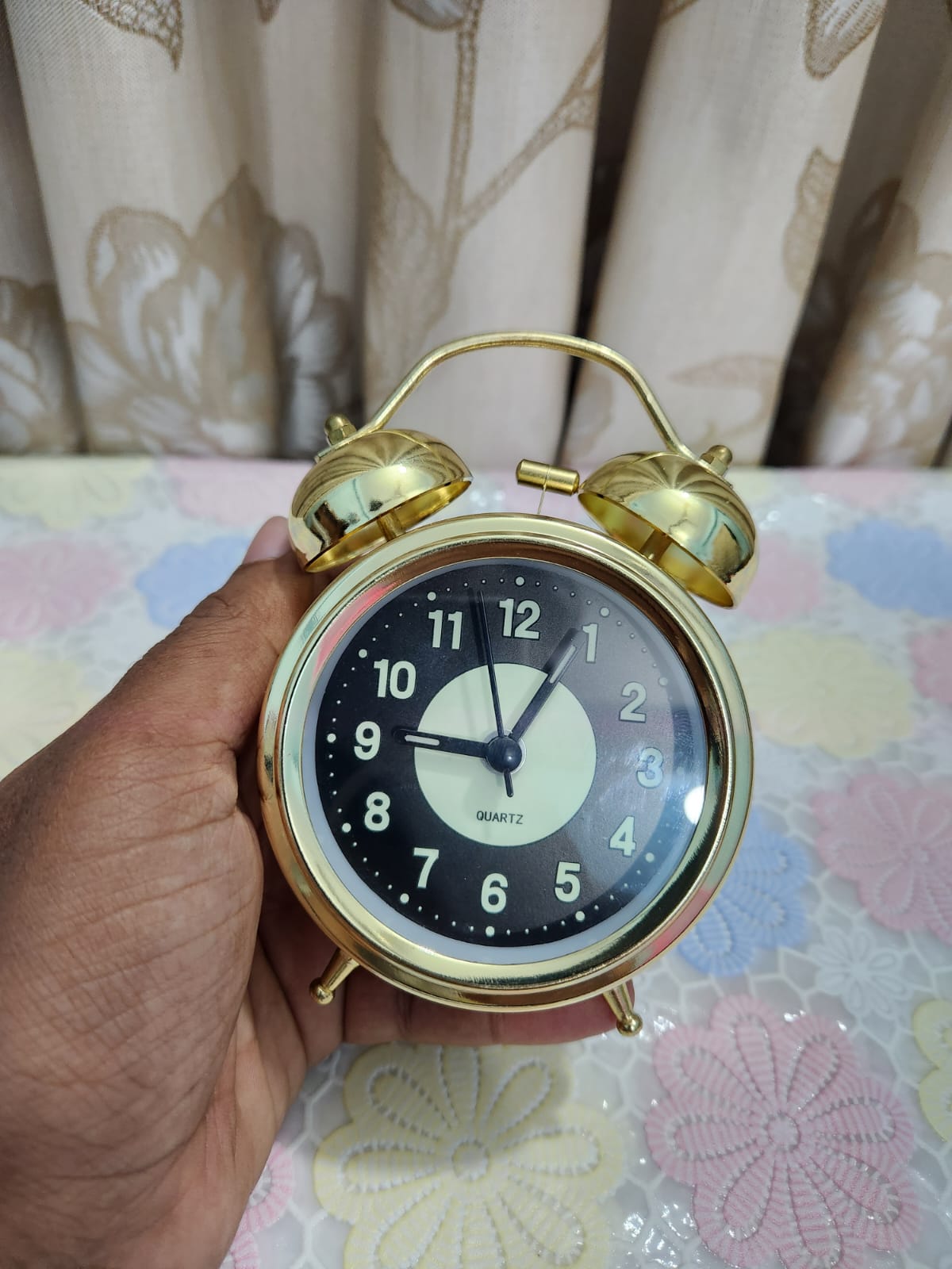 Alarm Clock Factory 4 Inch Retro Metal Double Bell Electroplated Gold